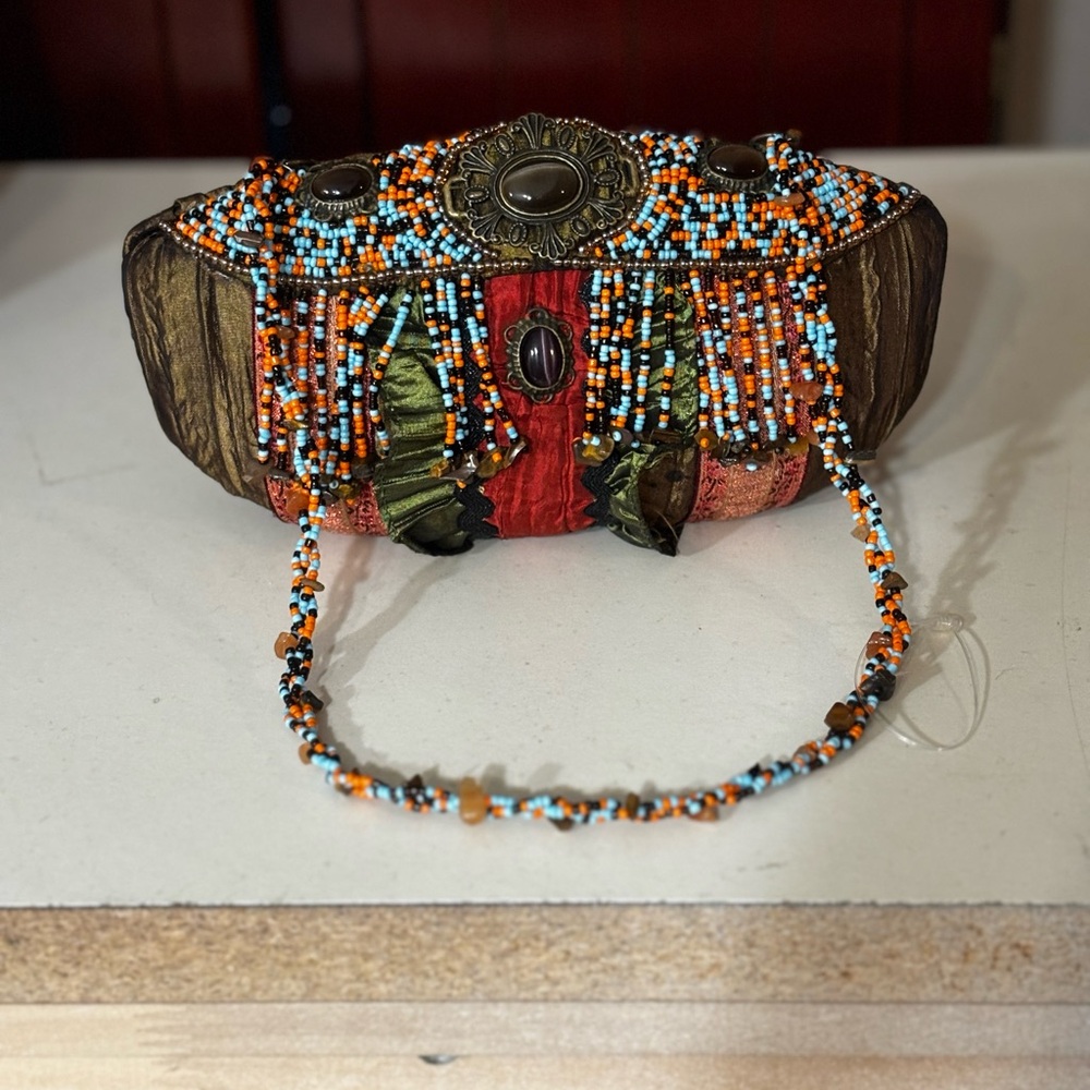 RARE, VINTAGE, NEW Mary Frances “Ember Oracle” One of a Kind Beaded Handbag